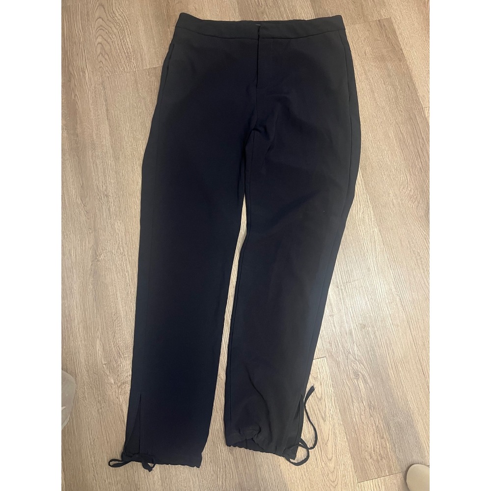 Zara Trafaluc Womens Navy Blue Tie Hem Tapered Trousers Pants Size M Medium